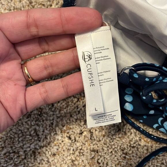 NWT Cupshe Navy Blue Dream Space 2 Piece Bikini Large - Picture 6 of 13